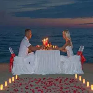 Candlelit Dinner on Beach